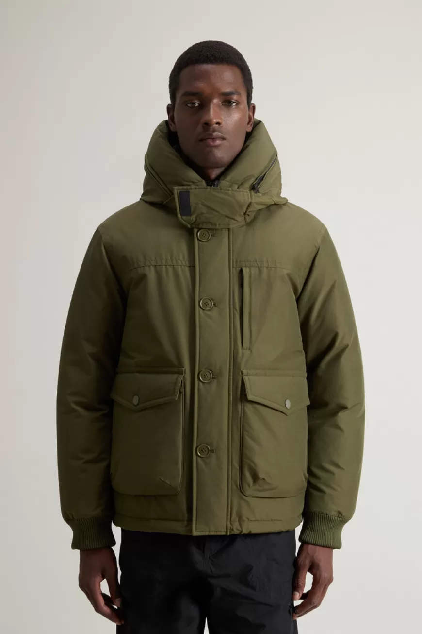 Bomberjacke aus Ramar Cloth mit Kapuze>Woolrich Clearance