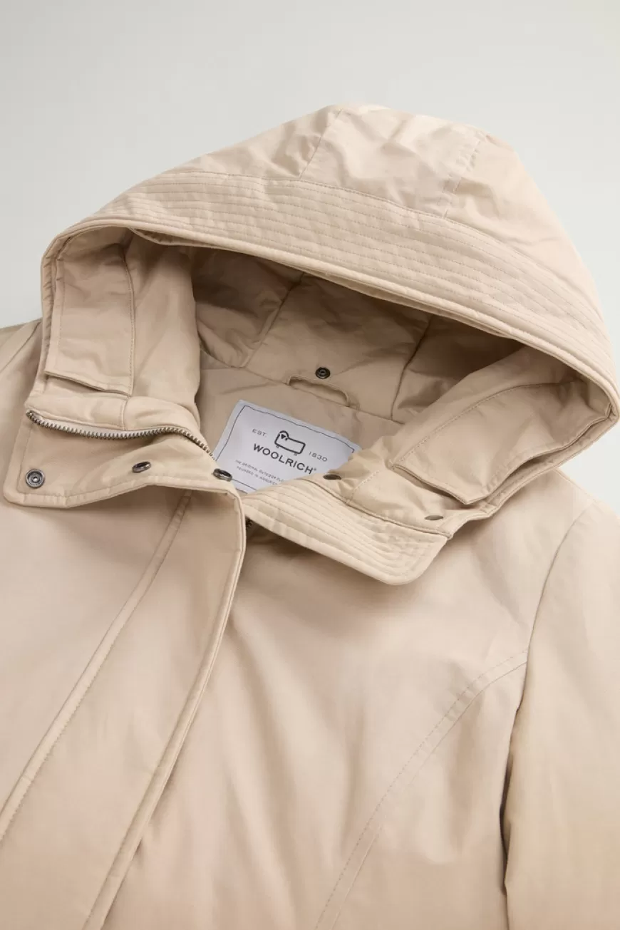 Boulder Parka mit Kapuze und abnehmbarem Pelzimitat-Besatz aus Ramar Cloth>Woolrich Discount