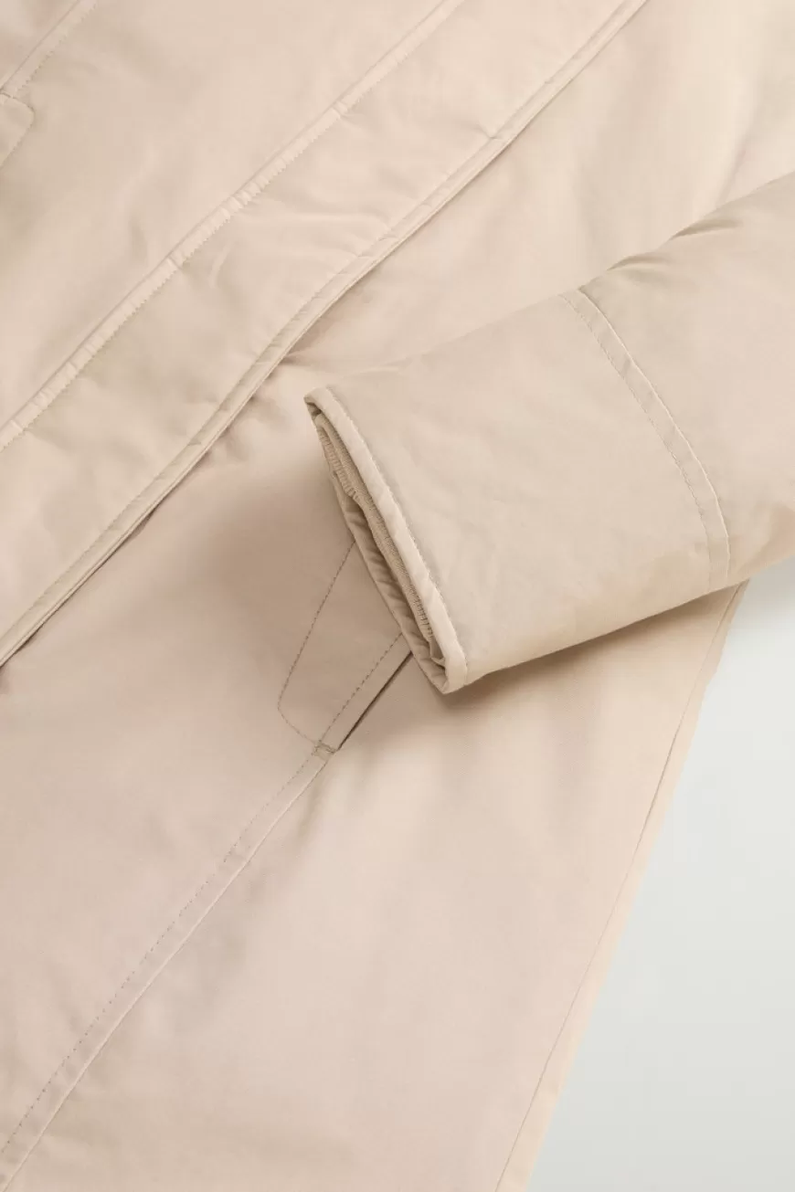 Boulder Parka mit Kapuze und abnehmbarem Pelzimitat-Besatz aus Ramar Cloth>Woolrich Discount