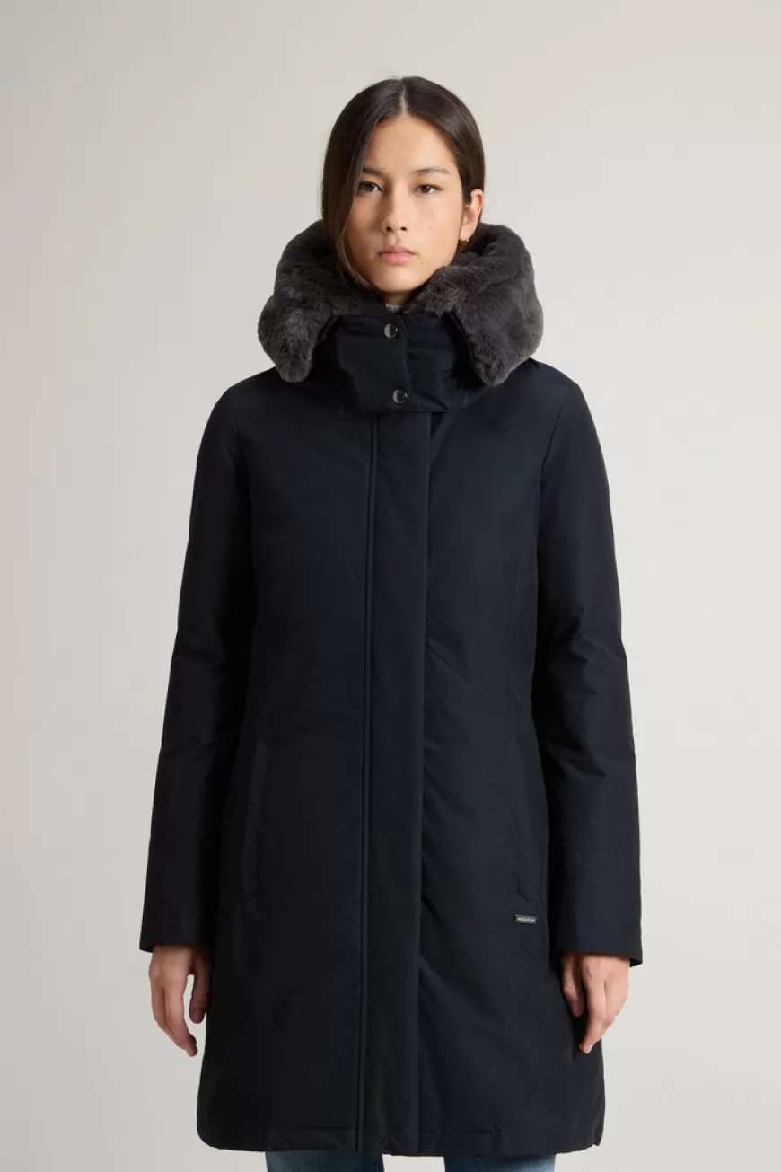 Bow Bridge Parka aus Ramar Cloth mit Pelzimitat>Woolrich Sale