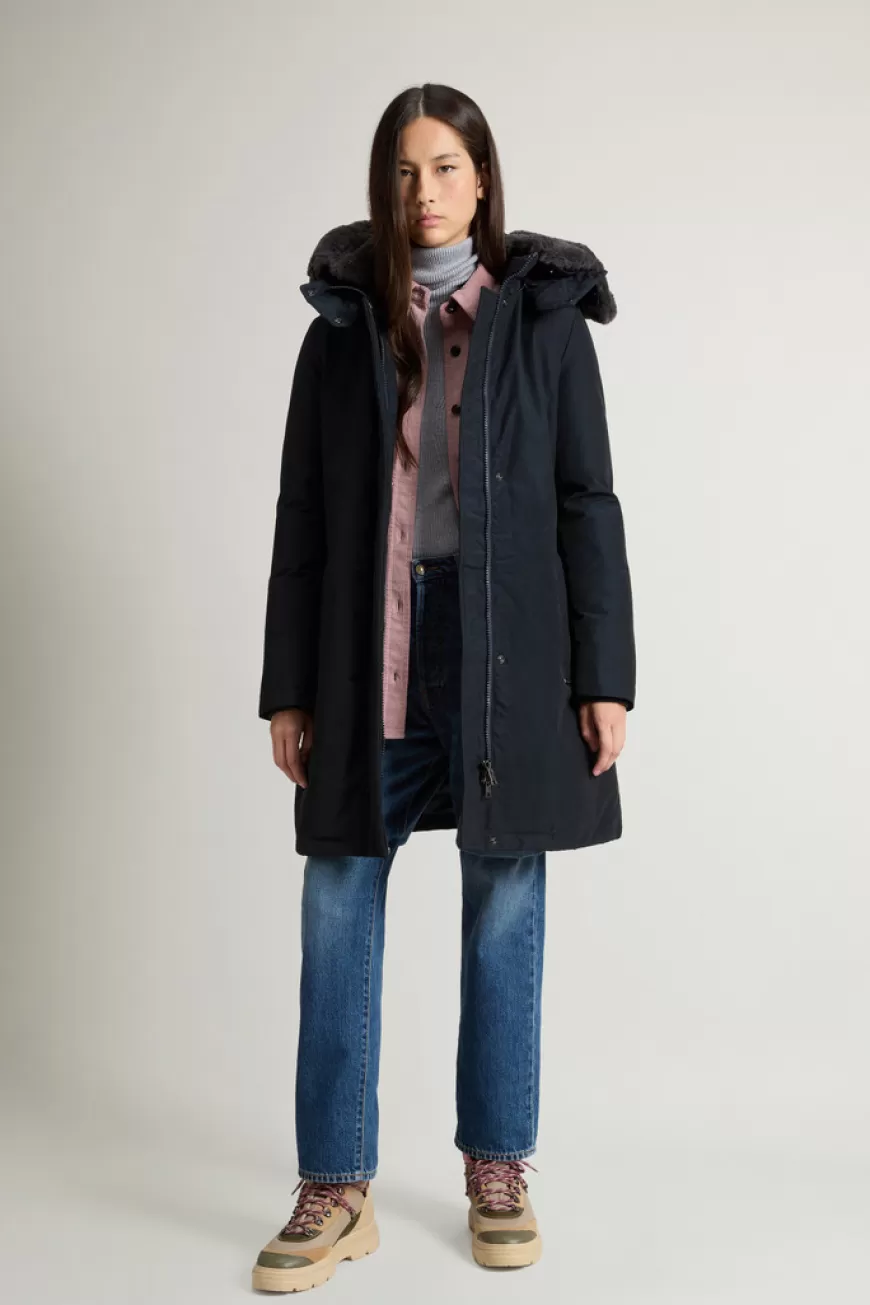 Bow Bridge Parka aus Ramar Cloth mit Pelzimitat>Woolrich Sale