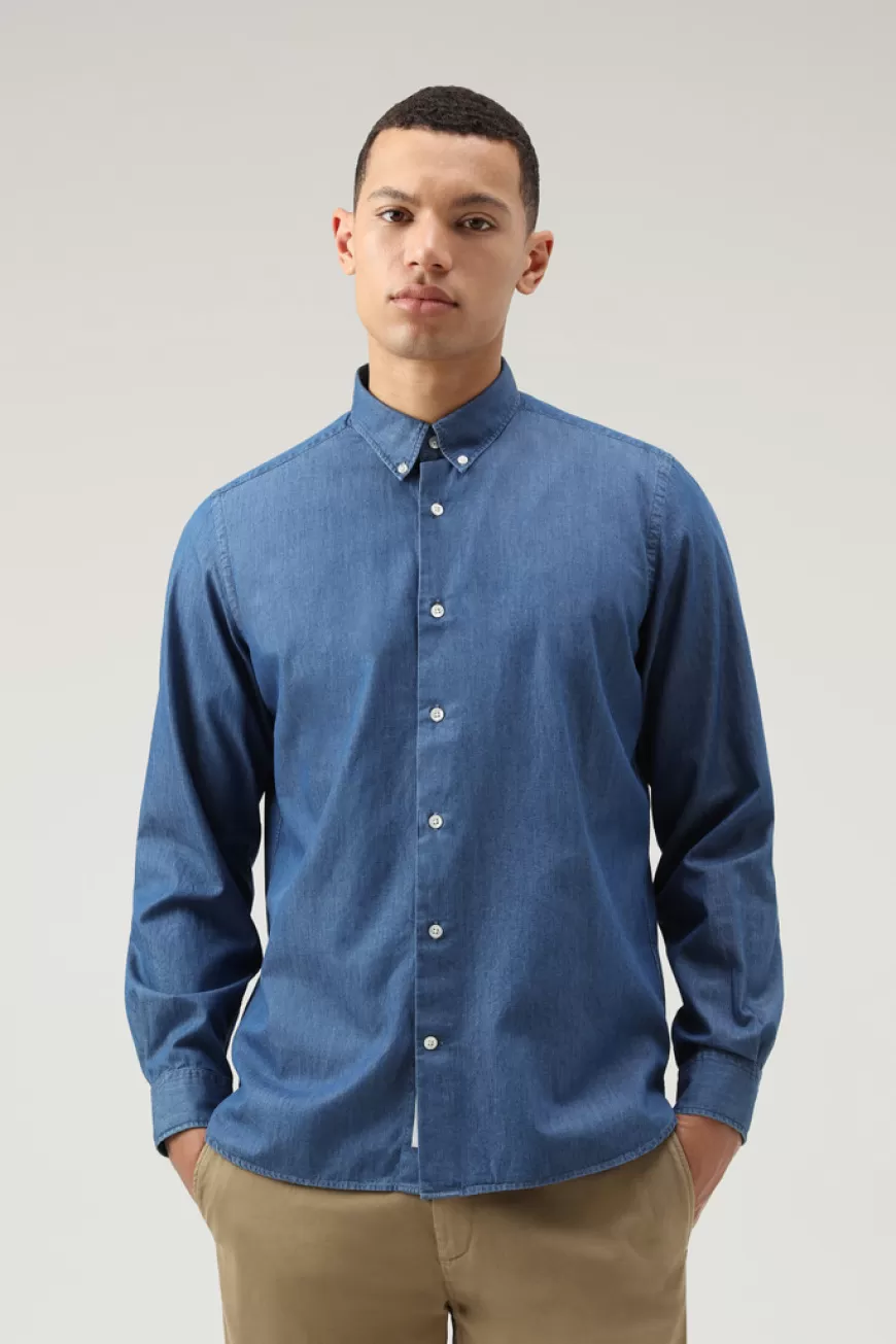 Chambray Hemd aus reiner Baumwolle>Woolrich New