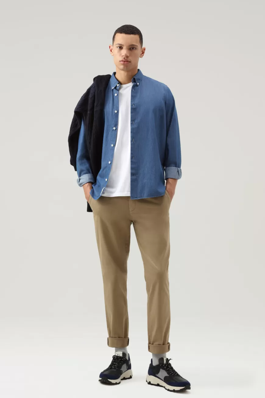 Chambray Hemd aus reiner Baumwolle>Woolrich New