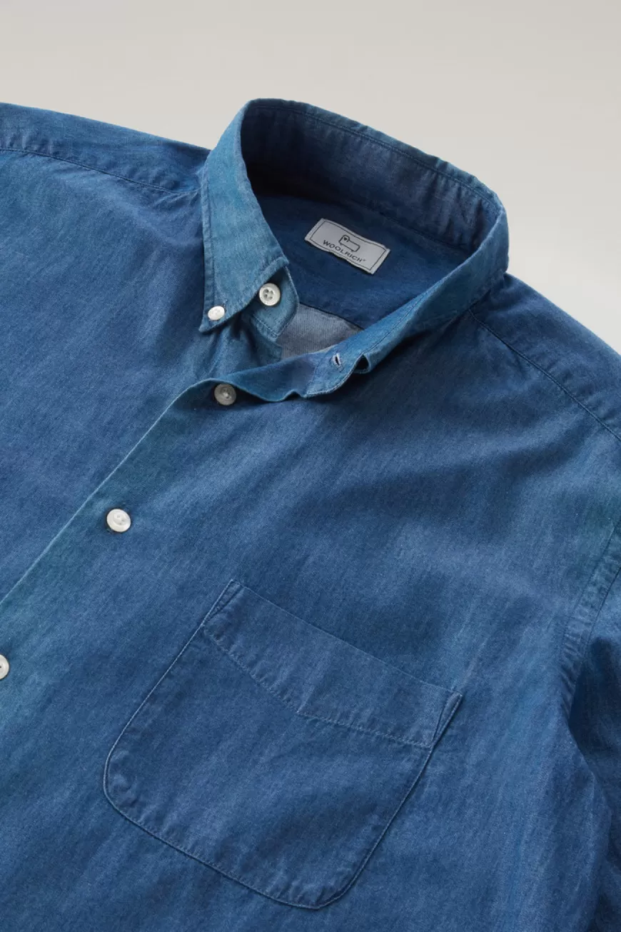 Chambray Hemd aus reiner Baumwolle>Woolrich Shop
