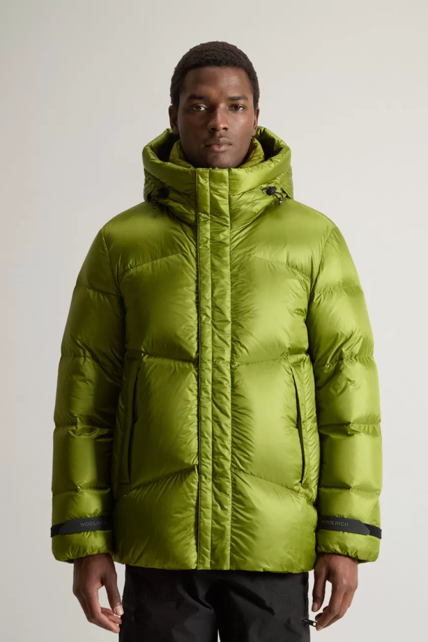 Daunenjacke aus recyceltem Pertex Quantum Nylon mit Kapuze>Woolrich Cheap