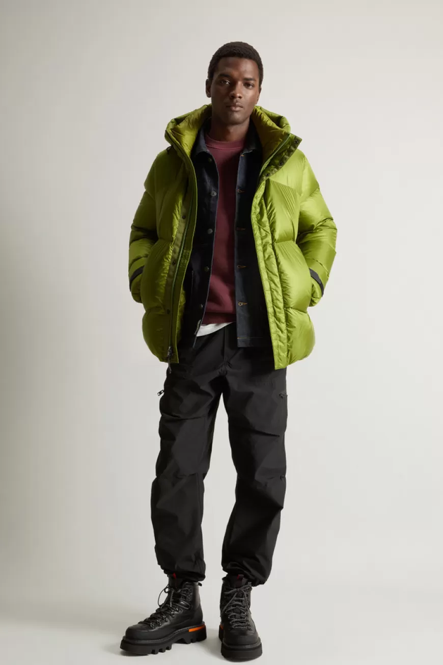 Daunenjacke aus recyceltem Pertex Quantum Nylon mit Kapuze>Woolrich Cheap