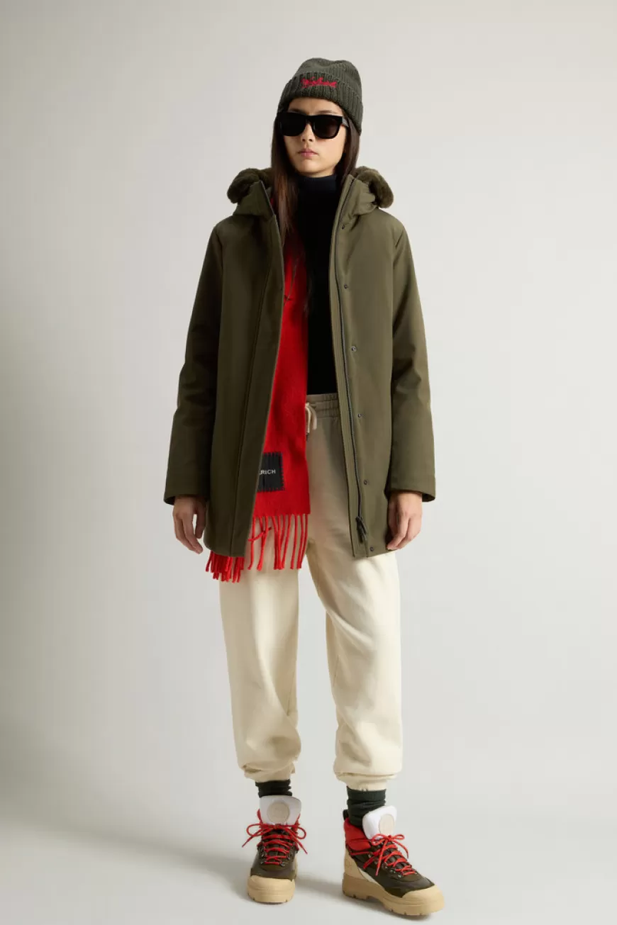 Firth Parka aus Tech Softshell mit abnehmbarem Kragen aus Pelzimitat>Woolrich Online