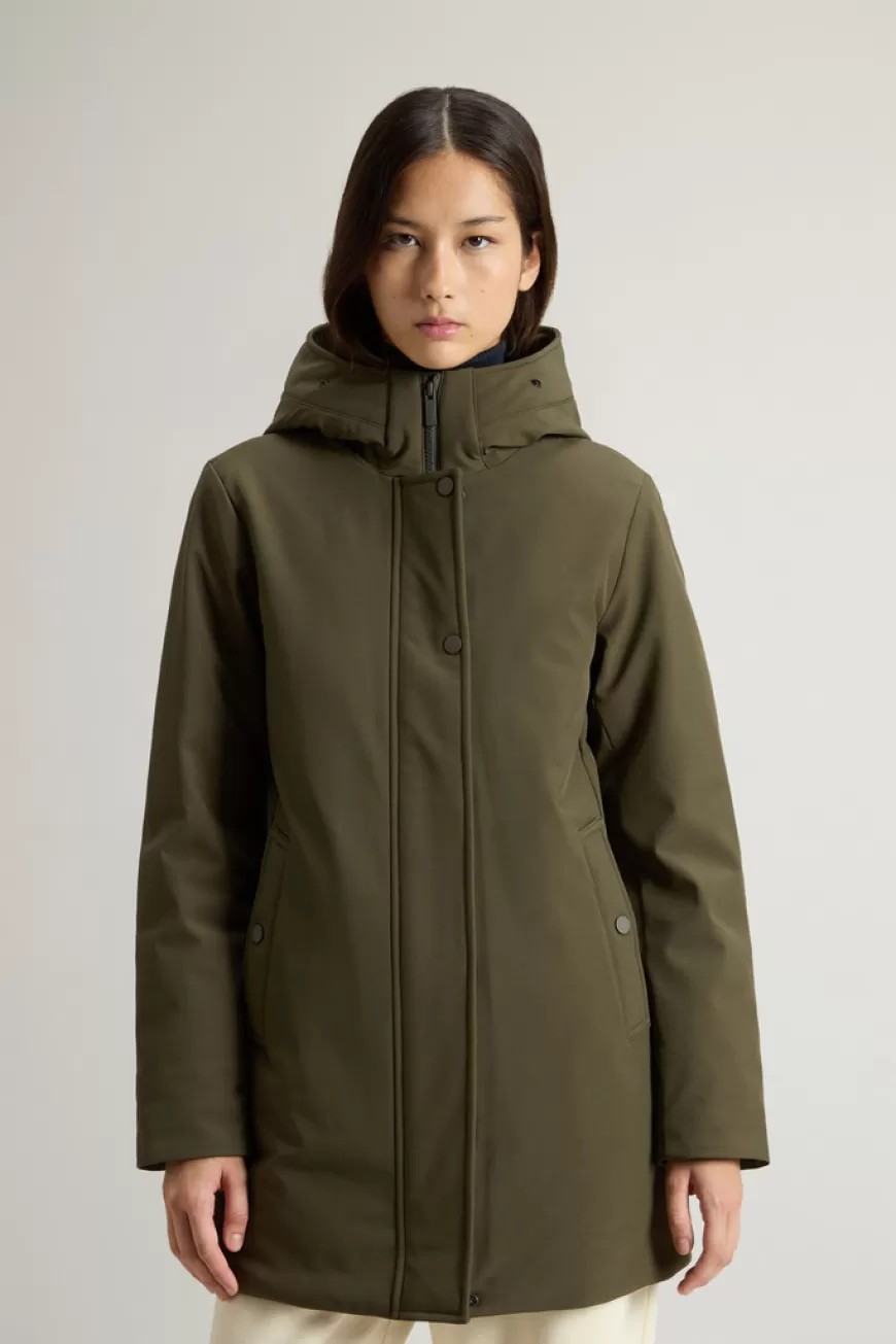 Firth Parka aus Tech Softshell mit abnehmbarem Kragen aus Pelzimitat>Woolrich Online
