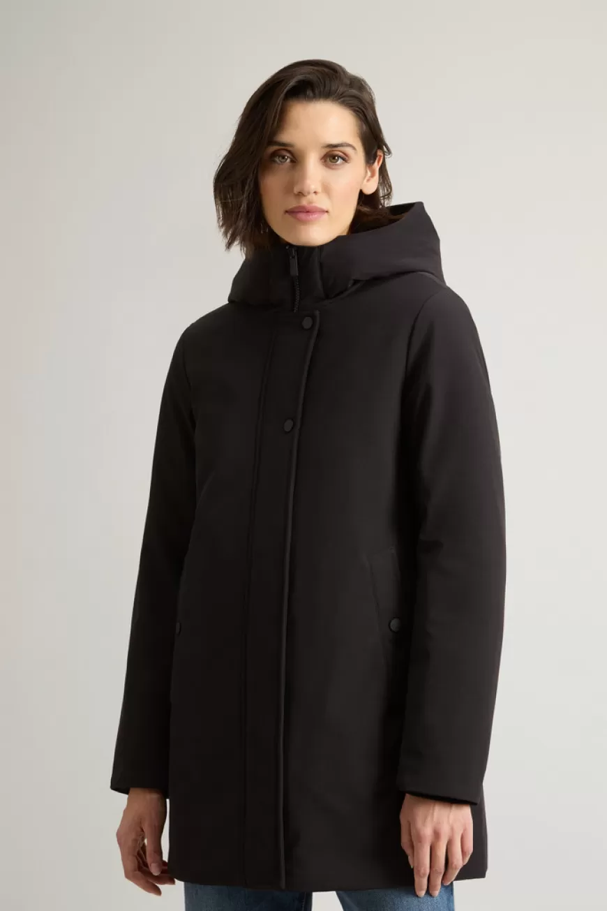 Firth Parka aus Tech Softshell mit abnehmbarem Kragen aus Pelzimitat>Woolrich Sale