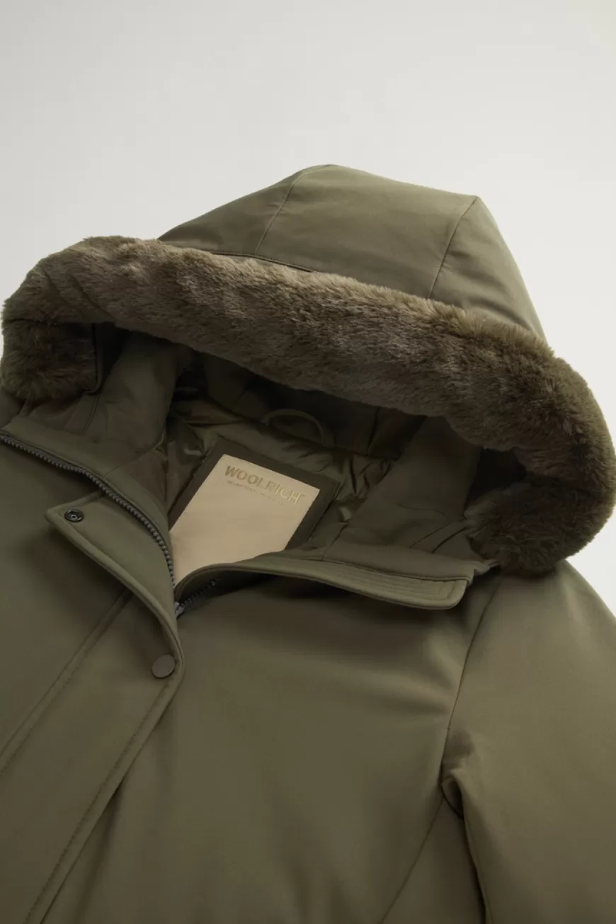 Firth Parka aus Tech Softshell mit abnehmbarem Kragen aus Pelzimitat>Woolrich Online