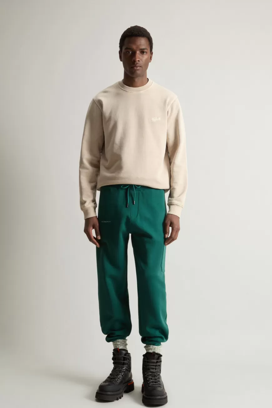 Hose aus einer gebürsteten Baumwollmischung mit Logo>Woolrich Sale