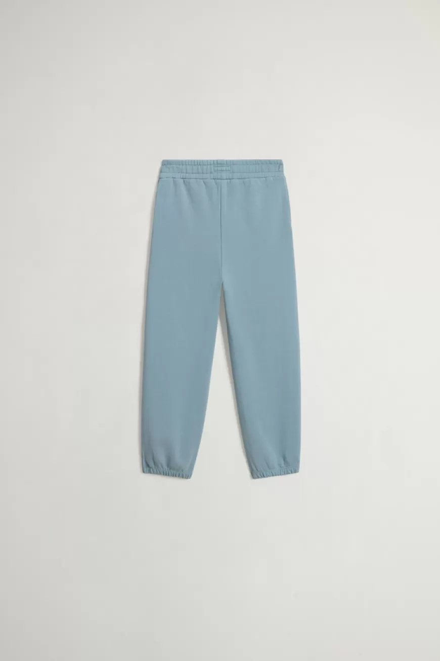 Hose aus gebürsteter reiner Baumwolle für Mädchen mit Logo>Woolrich Fashion