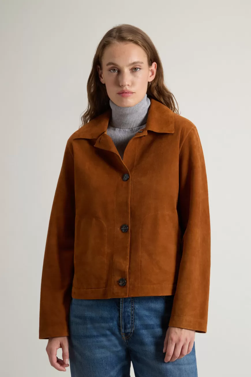 Jacke aus Veloursleder>Woolrich Store