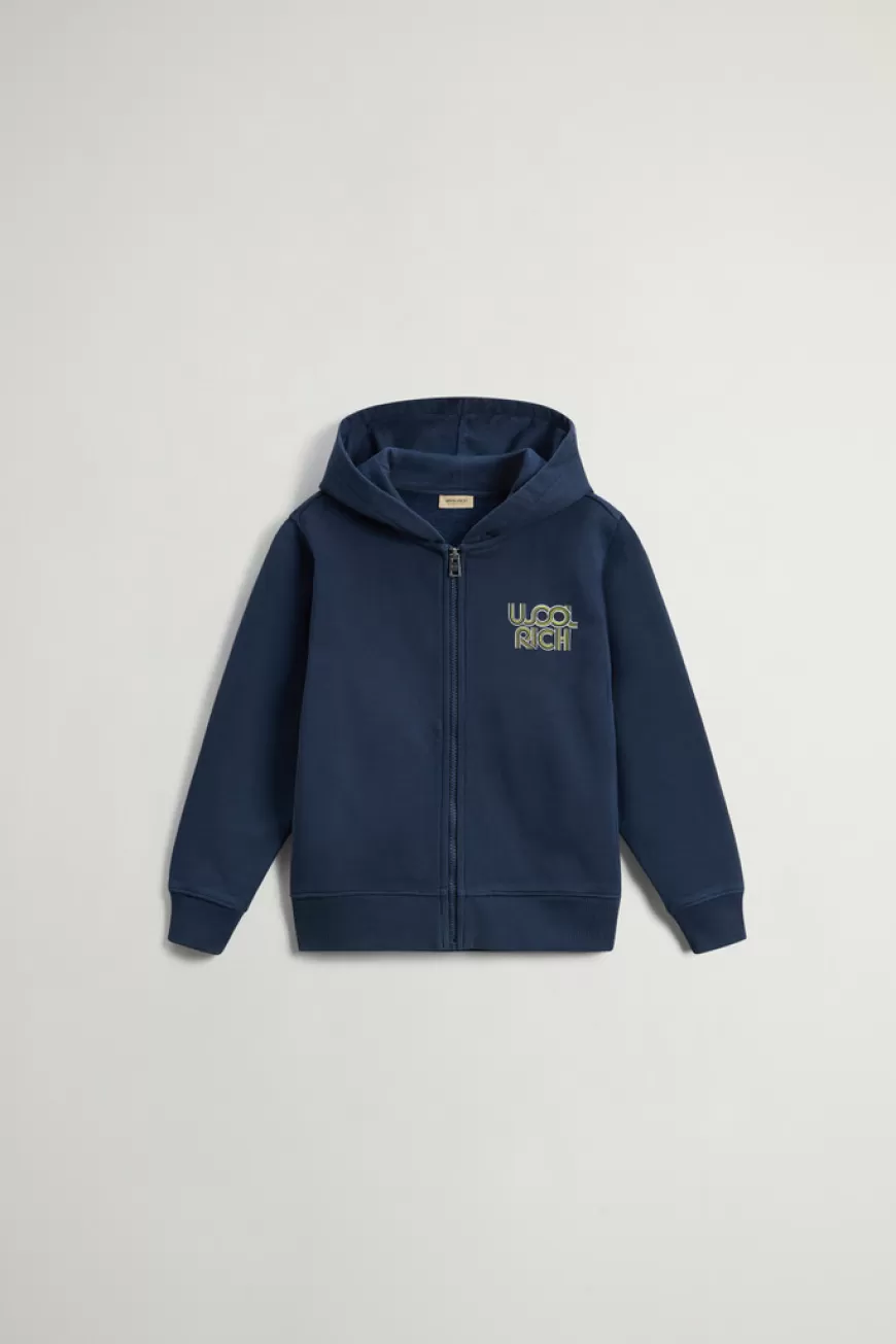 Kapuzenjacke aus reiner Baumwolle für Jungen mit Reißverschluss>Woolrich Cheap