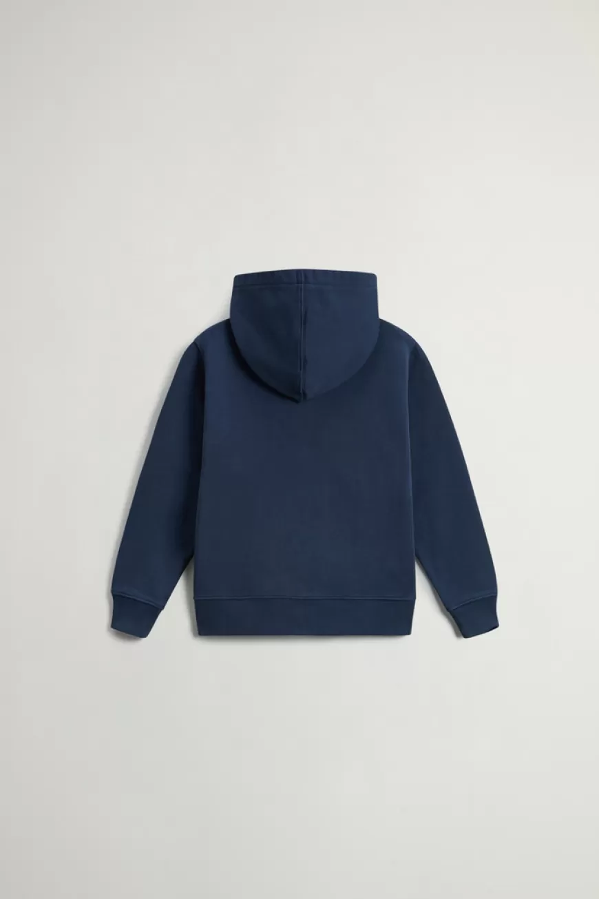Kapuzenjacke aus reiner Baumwolle für Jungen mit Reißverschluss>Woolrich Cheap