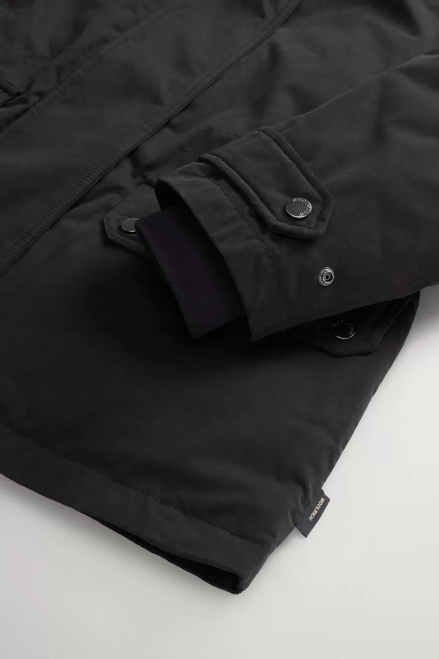 Kurzer Arctic Parka aus Mountain Cloth mit abnehmbarer Kapuze und abnehmbarem Pelz>Woolrich Fashion