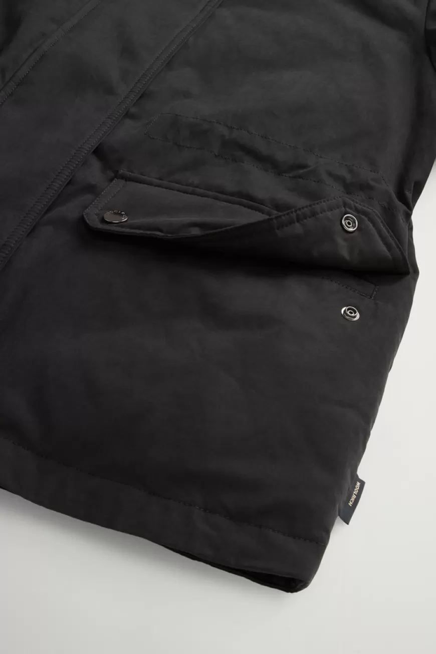 Kurzer Arctic Parka aus Mountain Cloth mit abnehmbarer Kapuze und abnehmbarem Pelz>Woolrich Fashion