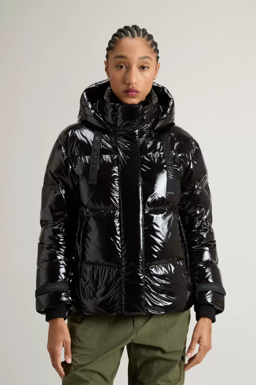 Kurzer Stepp-Parka aus glänzendem Nylon>Woolrich Clearance