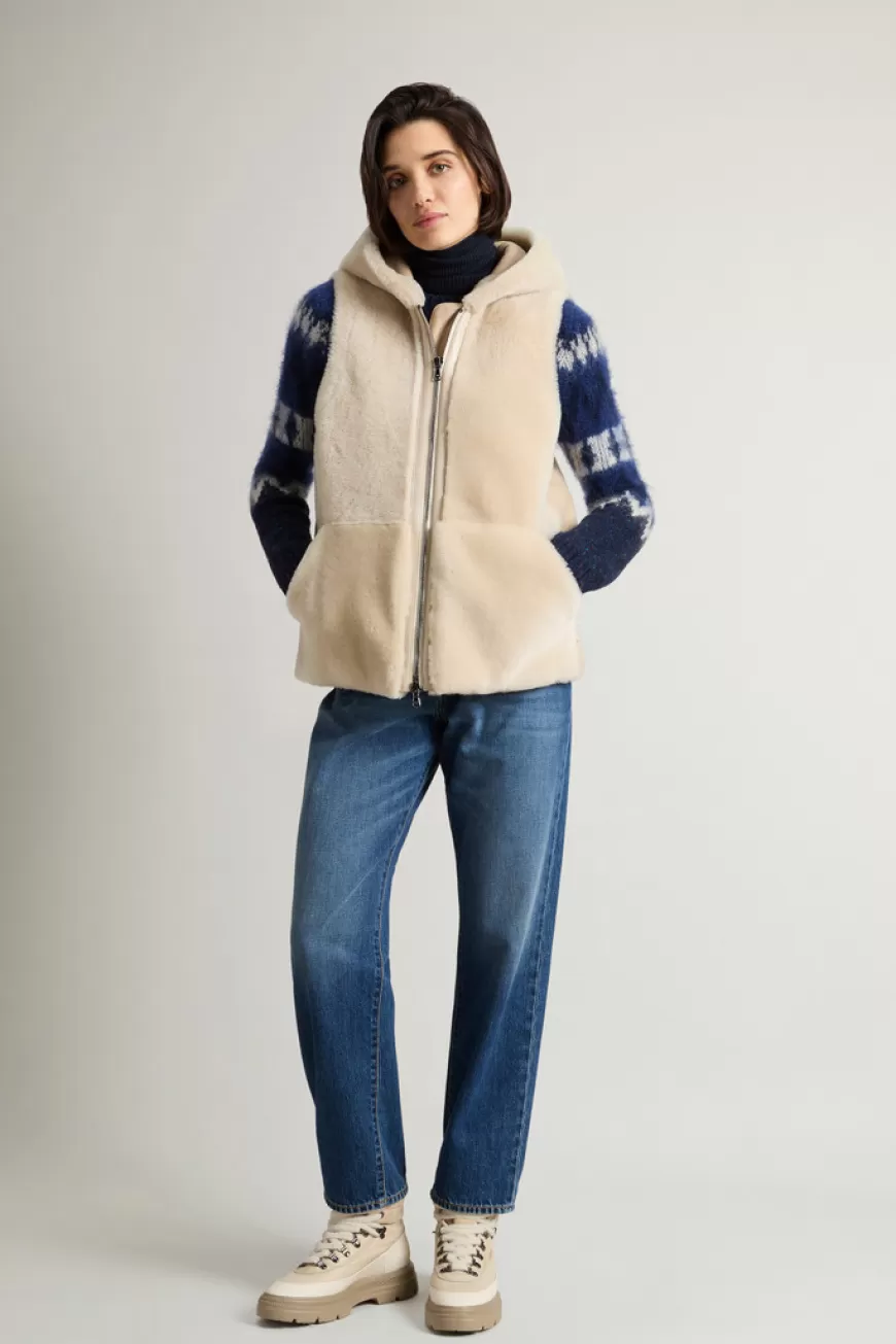 Lammfell-Weste mit Kapuze>Woolrich Store