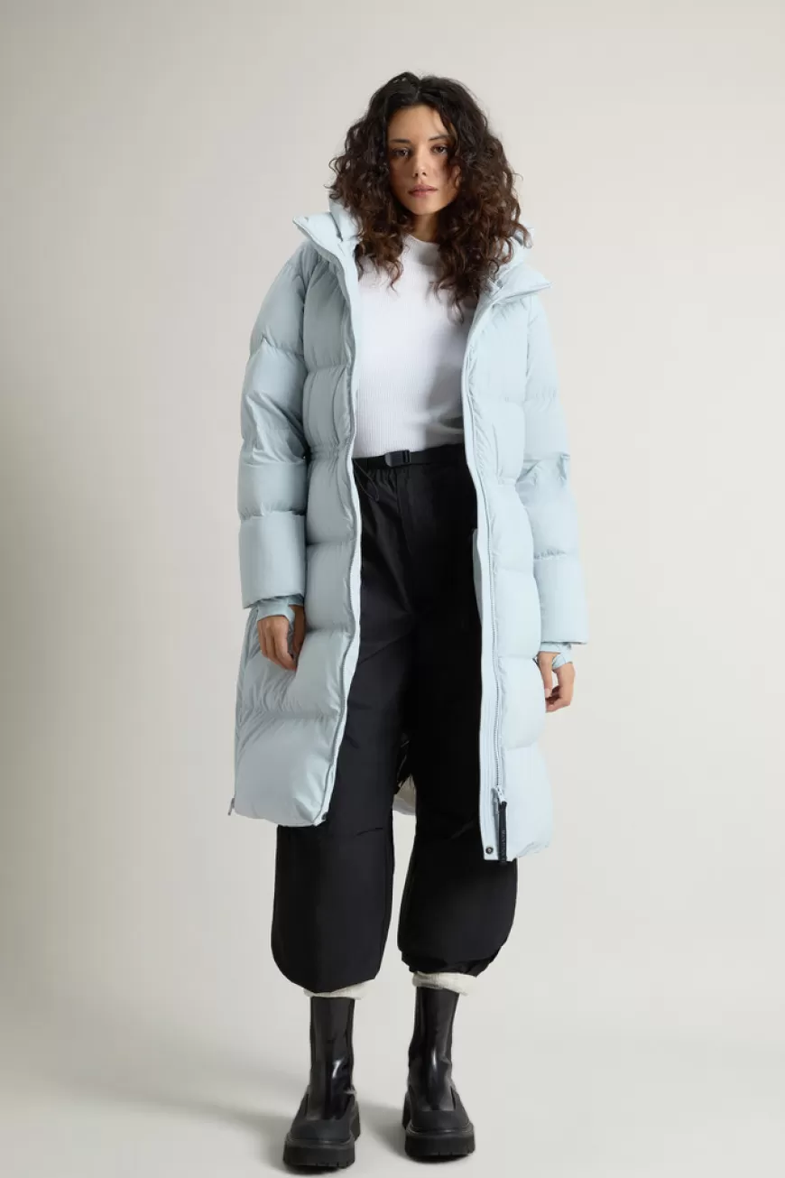 Langer Stepp-Parka aus Stretchnylon mit abnehmbarer Kapuze>Woolrich Best Sale