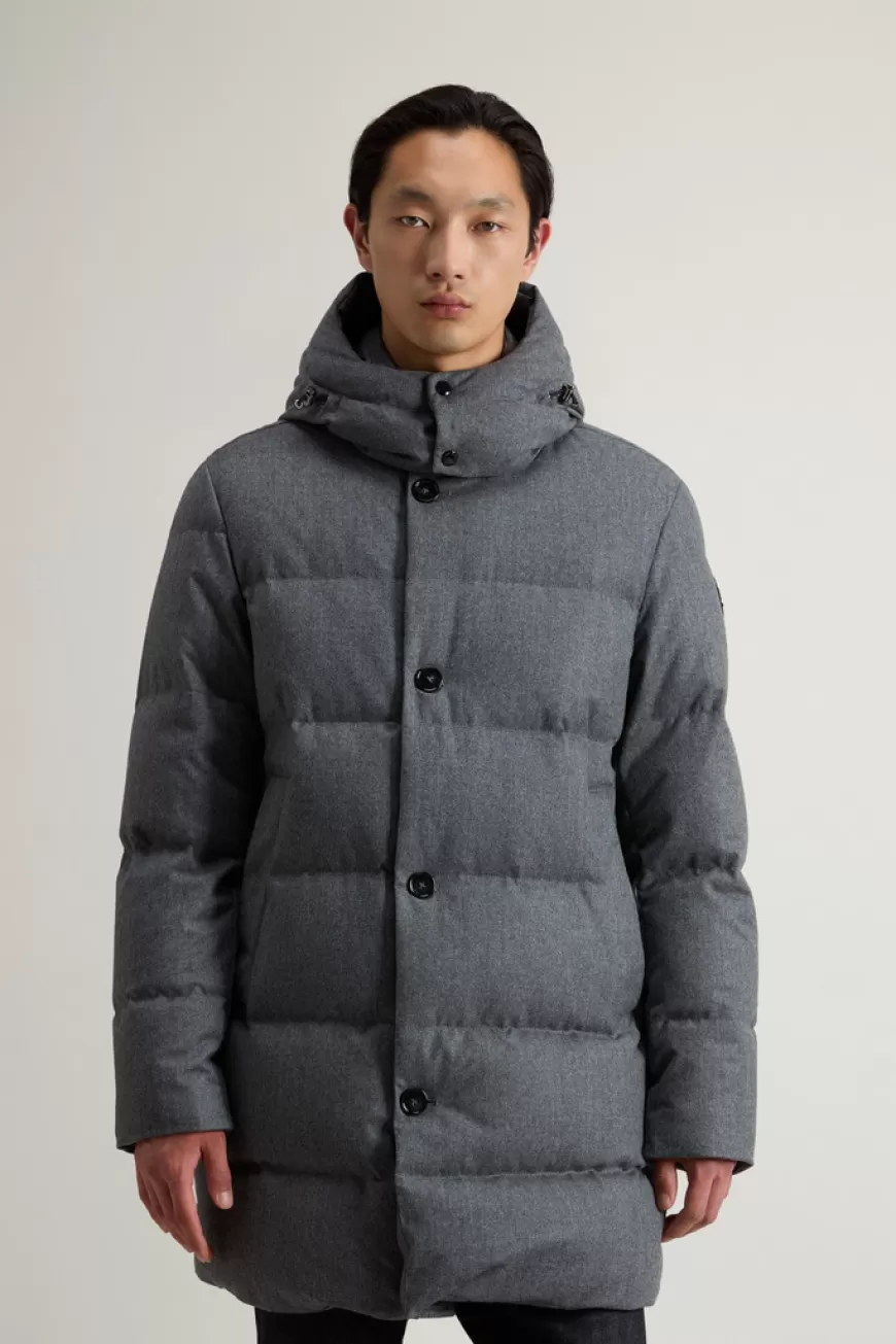 Luxe Langer Parka aus Vitale Barberis Canonico Wolle>Woolrich Outlet