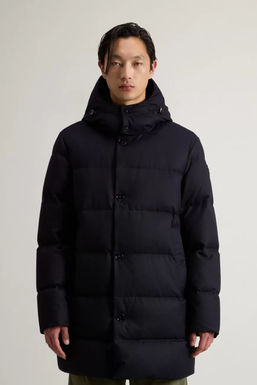 Luxe Langer Parka aus Vitale Barberis Canonico Wolle>Woolrich Fashion