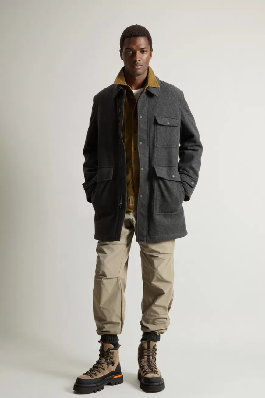 Mantel aus Loro Piana-Stoff aus reiner italienischer Schurwolle>Woolrich Clearance