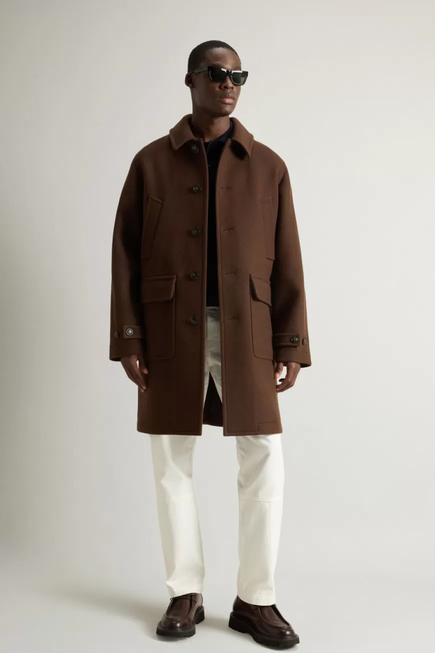 Mantel aus Melton aus einer Schurwollmischung>Woolrich Best