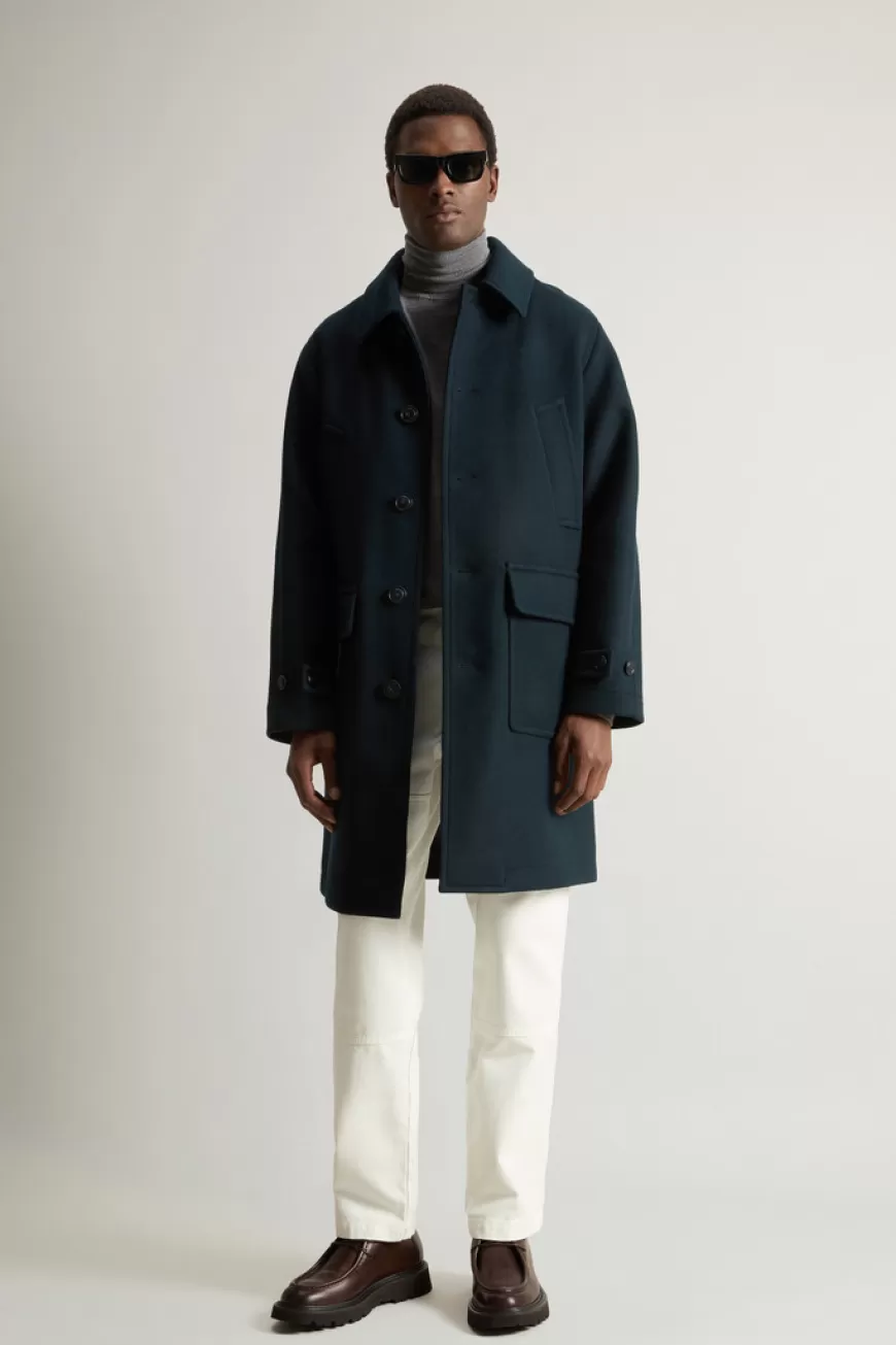 Mantel aus Melton aus einer Schurwollmischung>Woolrich Store