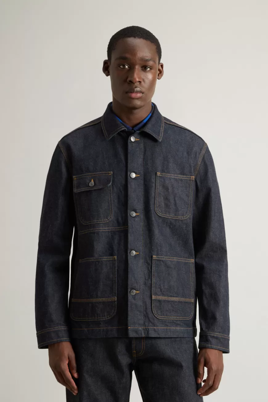 Overshirt aus japanischem Raw Denim>Woolrich Clearance
