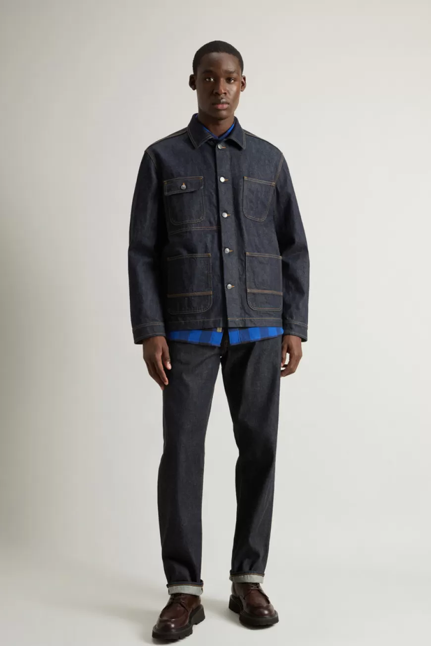 Overshirt aus japanischem Raw Denim>Woolrich Clearance