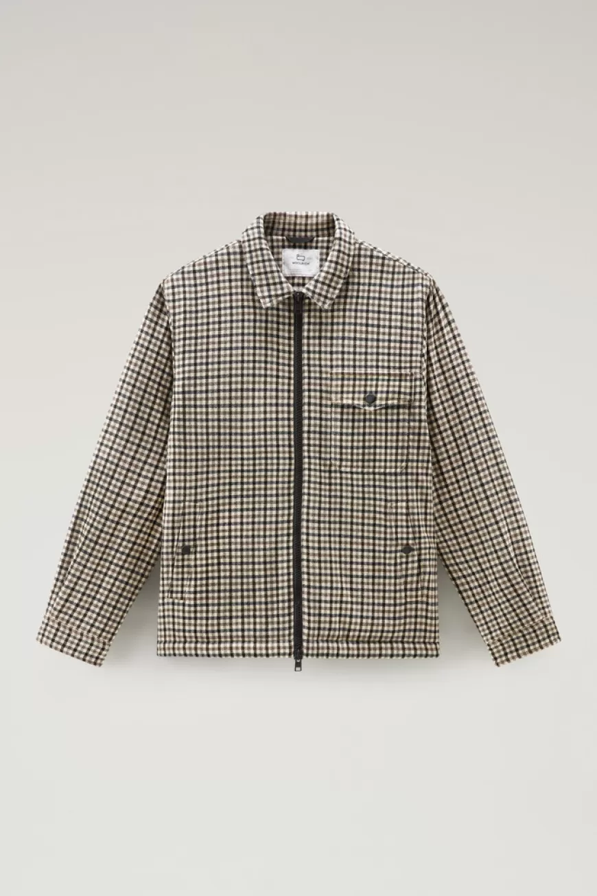 Overshirt aus recycelter, italienischer Wollmischung mit Sherpa-Futter>Woolrich Cheap