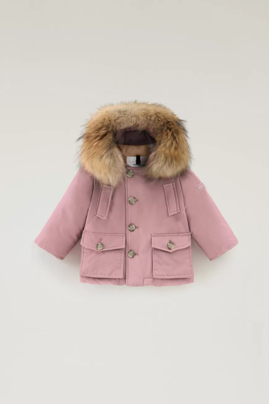 Parka für Babys aus Ramar Cloth mit abnehmbarem Pelz>Woolrich Best