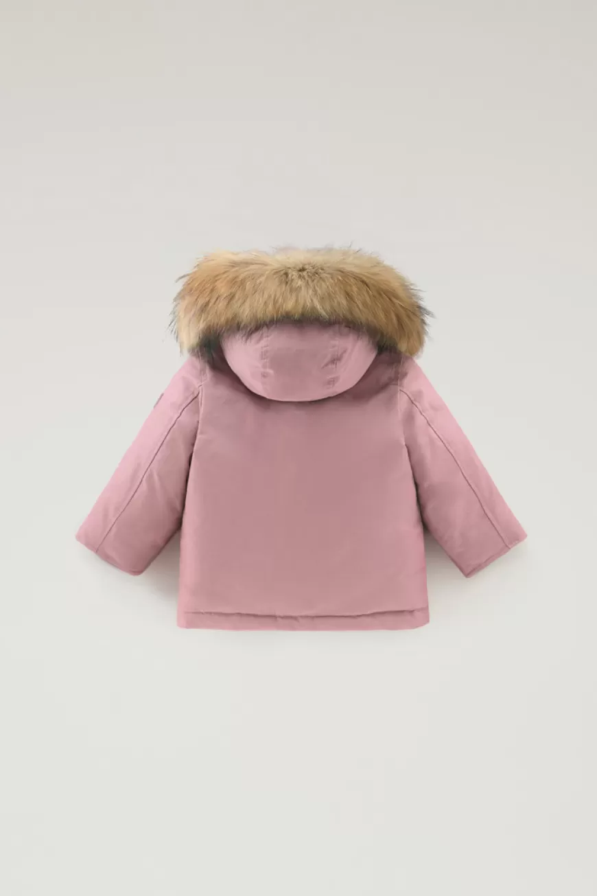 Parka für Babys aus Ramar Cloth mit abnehmbarem Pelz>Woolrich Best