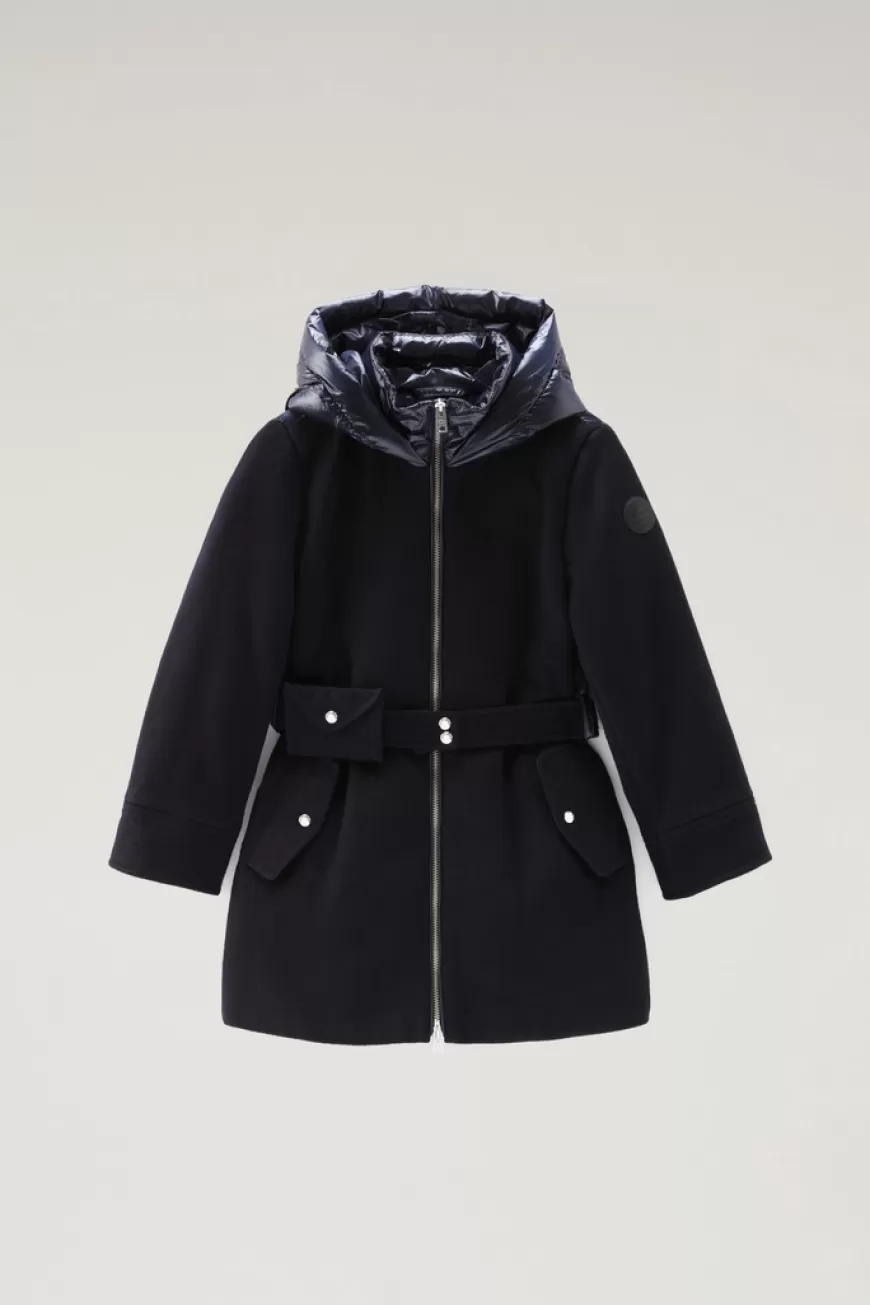 Parka für Mädchen aus Wollmischung mit Rückensteppung>Woolrich Cheap