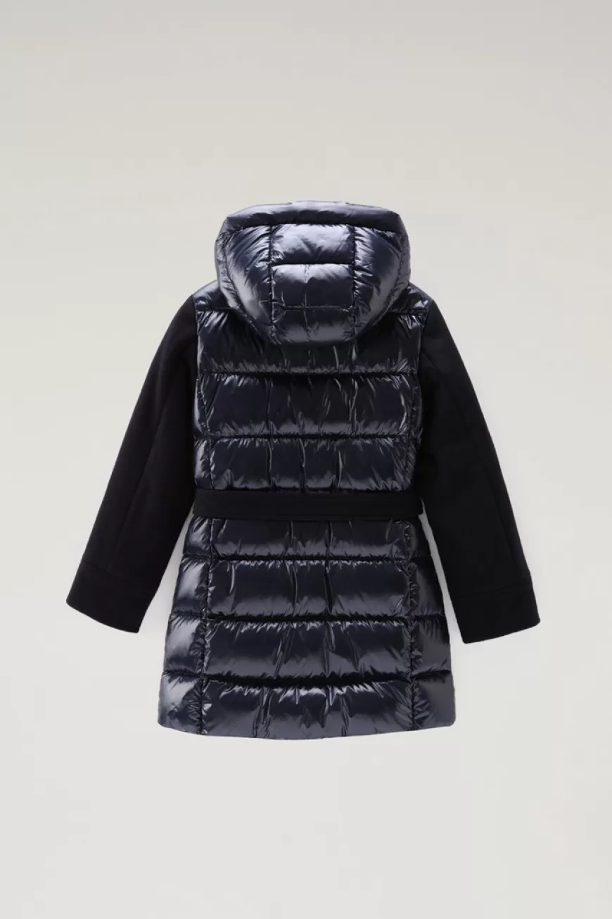 Parka für Mädchen aus Wollmischung mit Rückensteppung>Woolrich Cheap