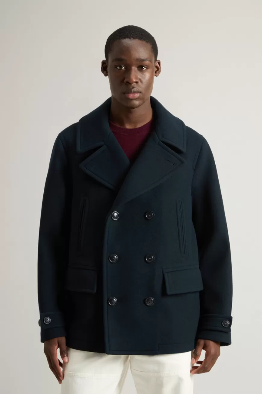 Peacoat aus Melton aus einer Schurwollmischung>Woolrich Outlet