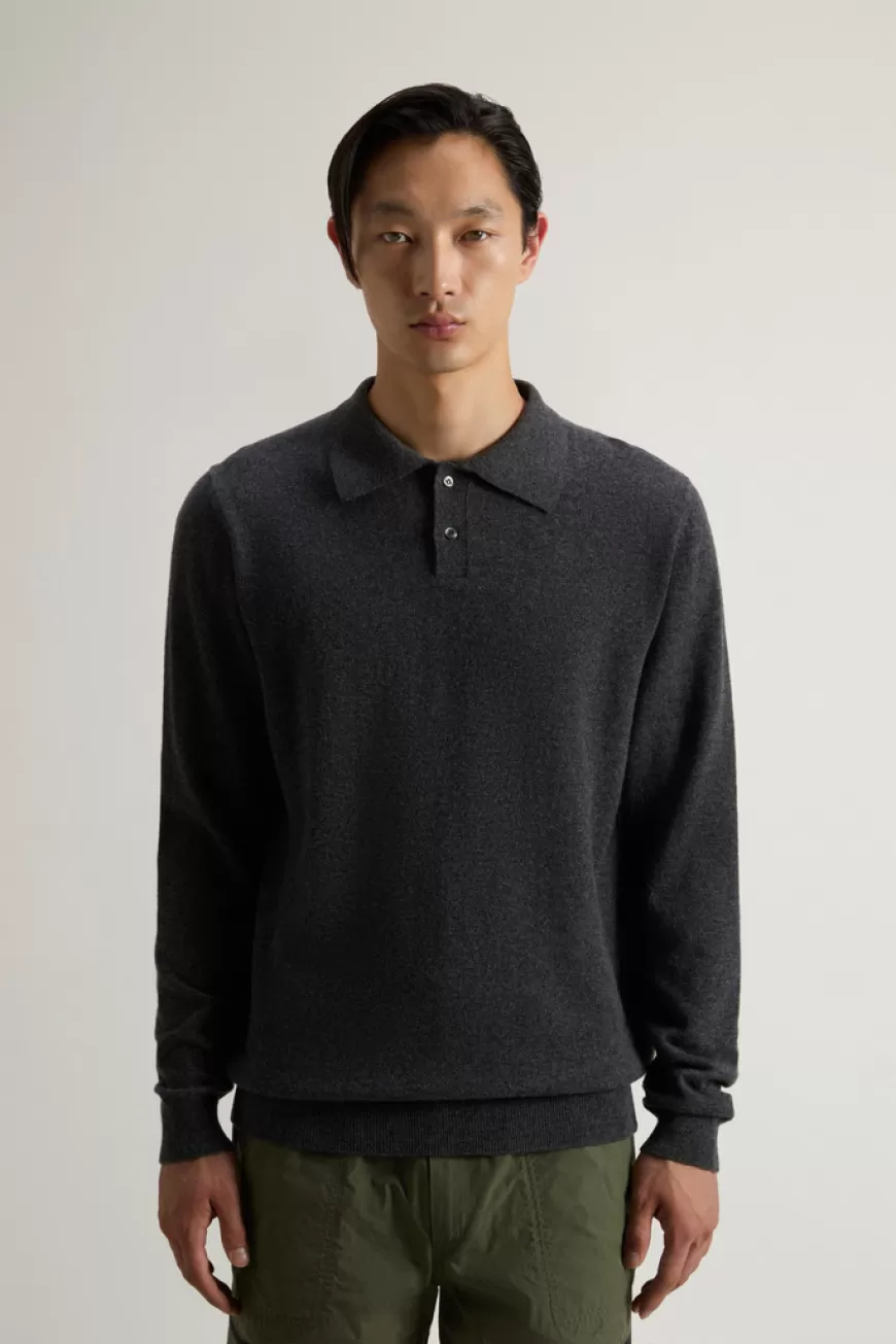 Pullover mit Polo-Kragen aus reiner Kaschmirwolle>Woolrich Flash Sale