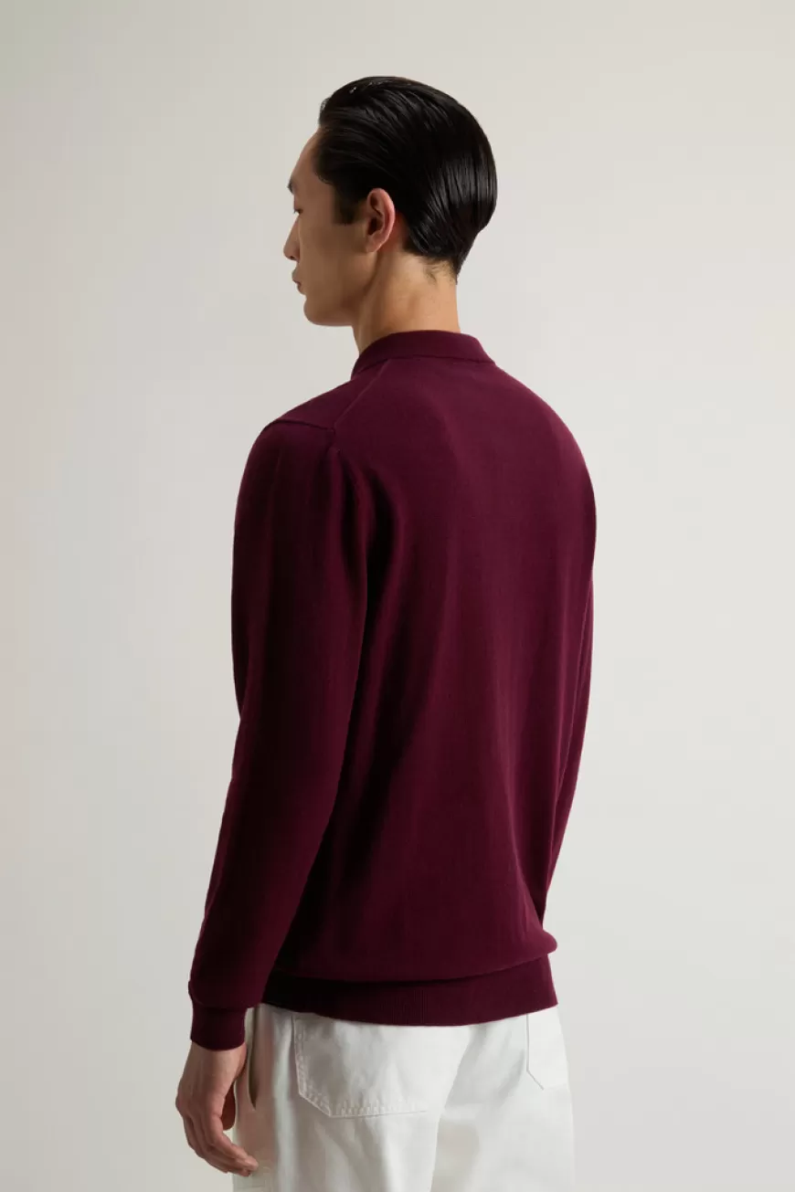 Pullover mit Polo-Kragen aus reiner Kaschmirwolle>Woolrich Clearance