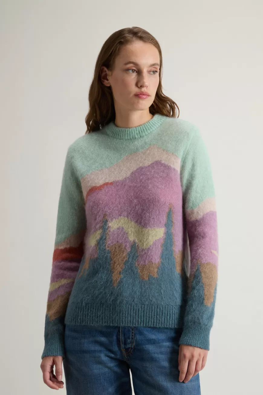 Pullover mit Rundhalsausschnitt aus Mohair-Wollmischung>Woolrich Sale
