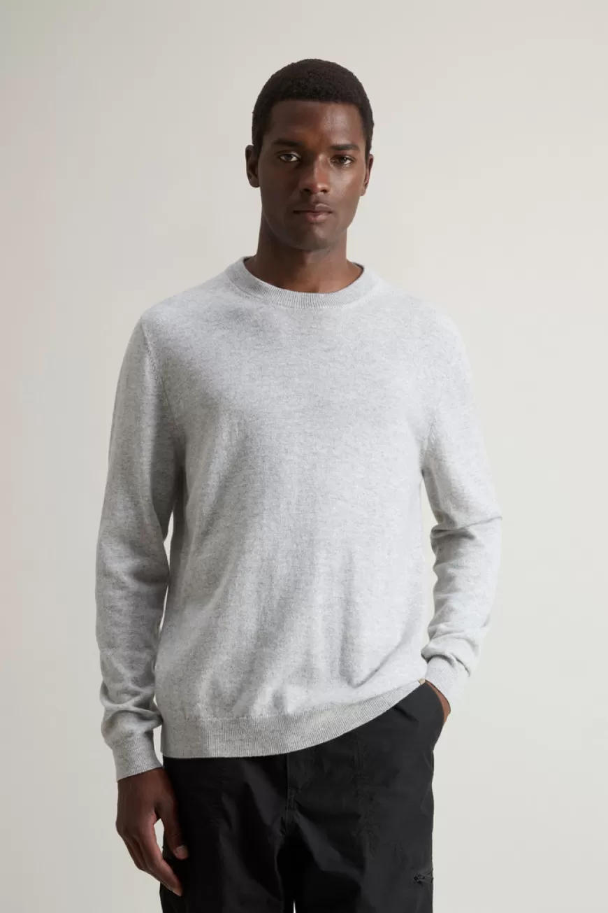 Pullover mit Rundhalsausschnitt aus reiner Kaschmirwolle>Woolrich Clearance