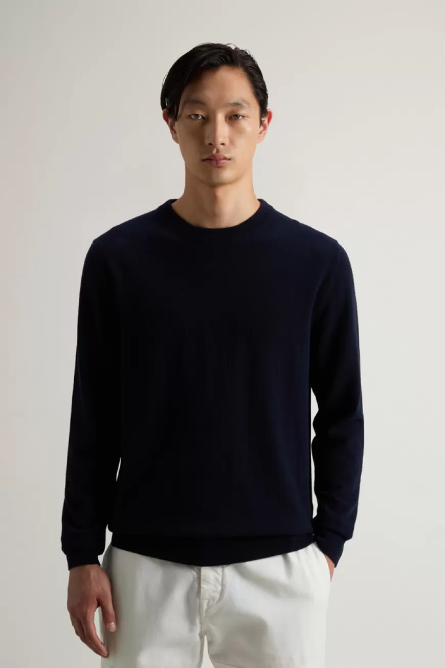 Pullover mit Rundhalsausschnitt aus reiner Kaschmirwolle>Woolrich Flash Sale