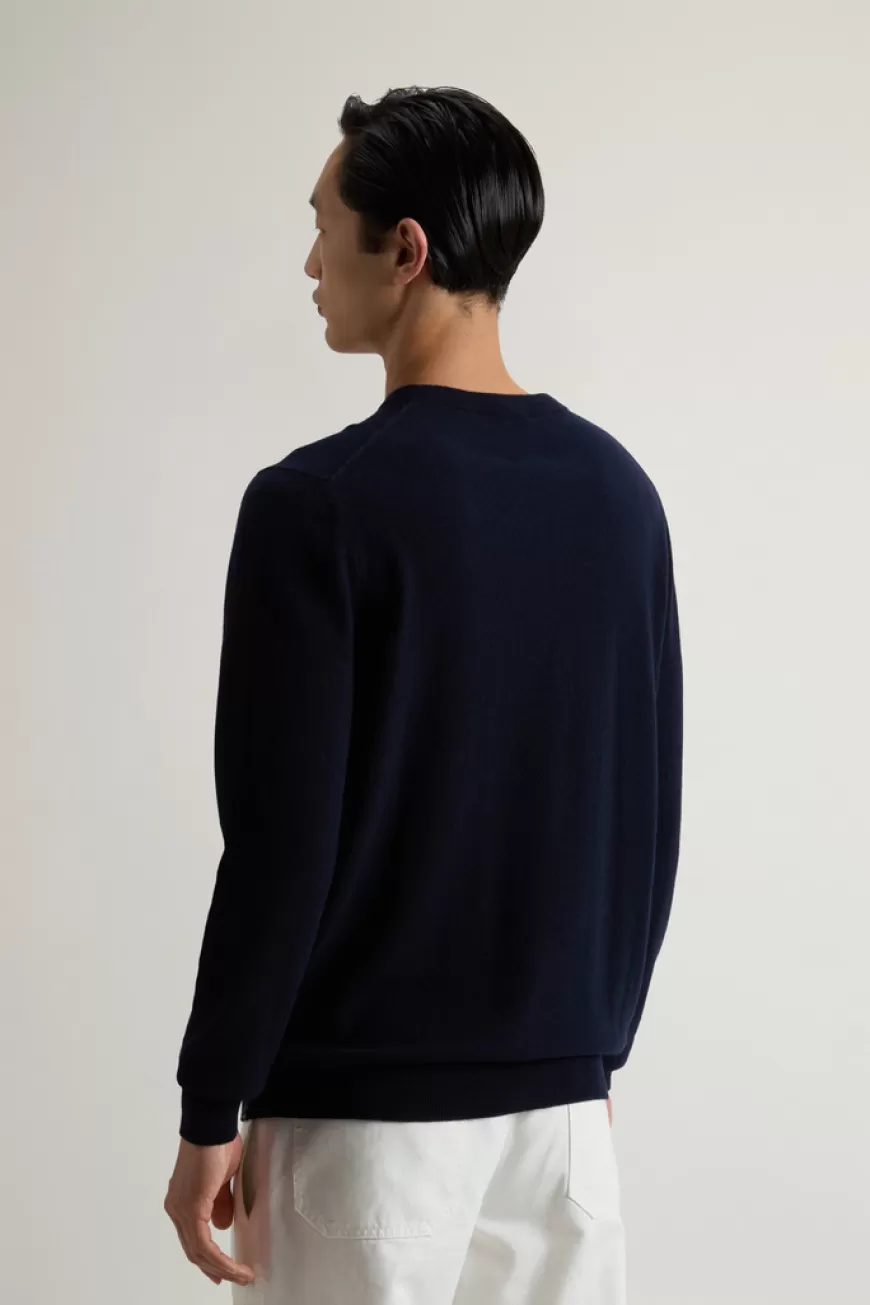 Pullover mit Rundhalsausschnitt aus reiner Kaschmirwolle>Woolrich Flash Sale