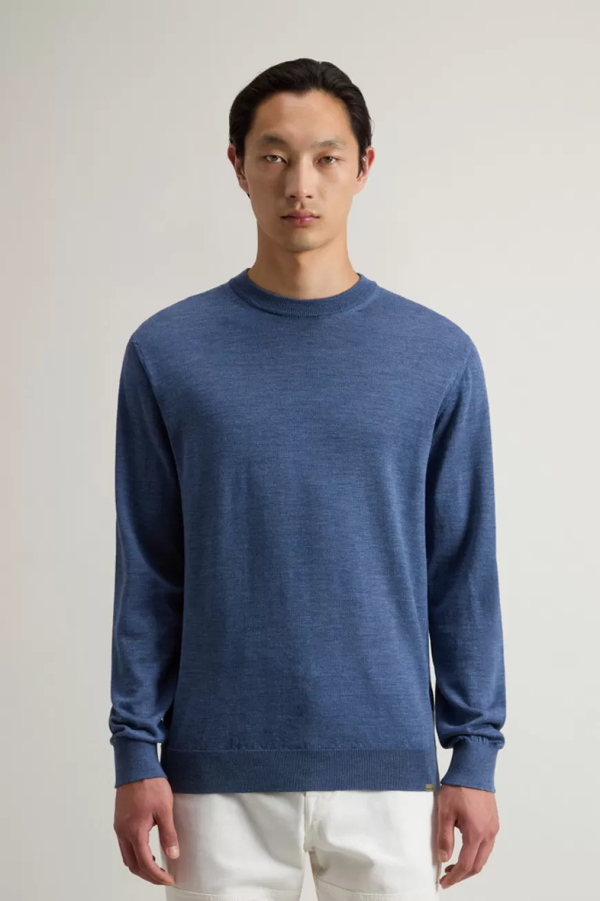 Pullover mit Rundhalsausschnitt aus reiner Merino-Schurwolle>Woolrich Cheap