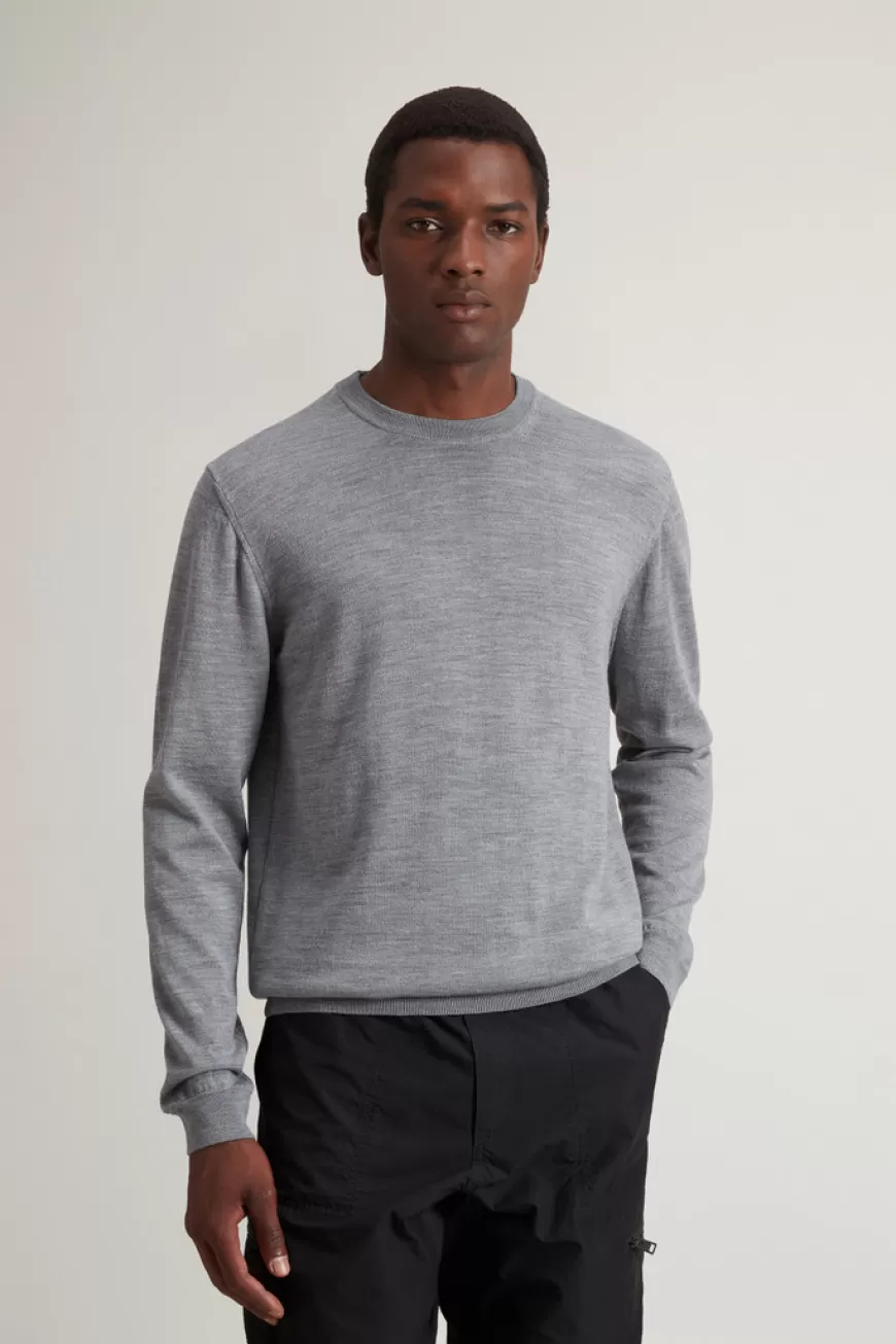Pullover mit Rundhalsausschnitt aus reiner Merino-Schurwolle>Woolrich Discount