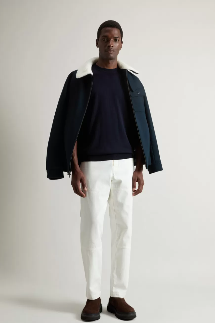 Pullover mit Rundhalsausschnitt aus reiner Merino-Schurwolle>Woolrich Flash Sale