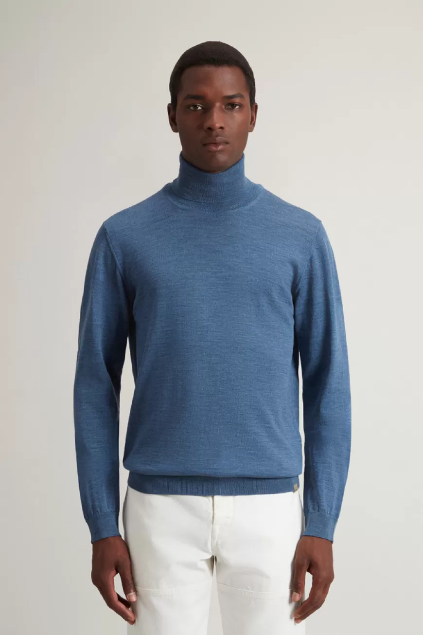 Rollkragen-Pullover aus reiner Merino-Schurwolle>Woolrich Outlet