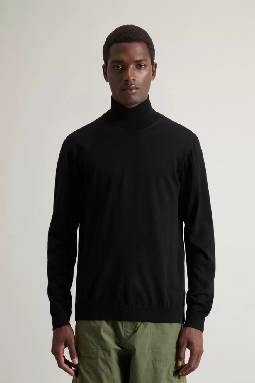 Rollkragen-Pullover aus reiner Merino-Schurwolle>Woolrich Sale