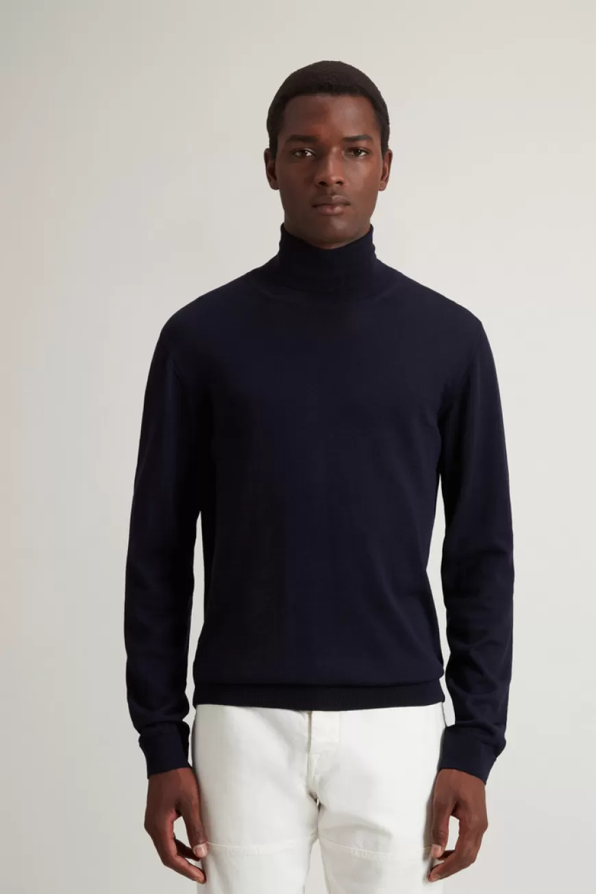Rollkragen-Pullover aus reiner Merino-Schurwolle>Woolrich Outlet