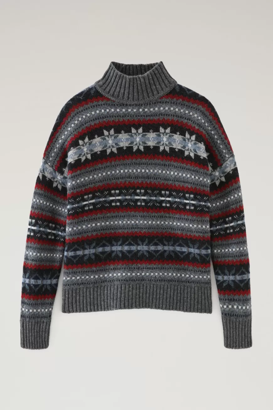 Rollkragenpullover im Fair-Isle-Design>Woolrich Clearance